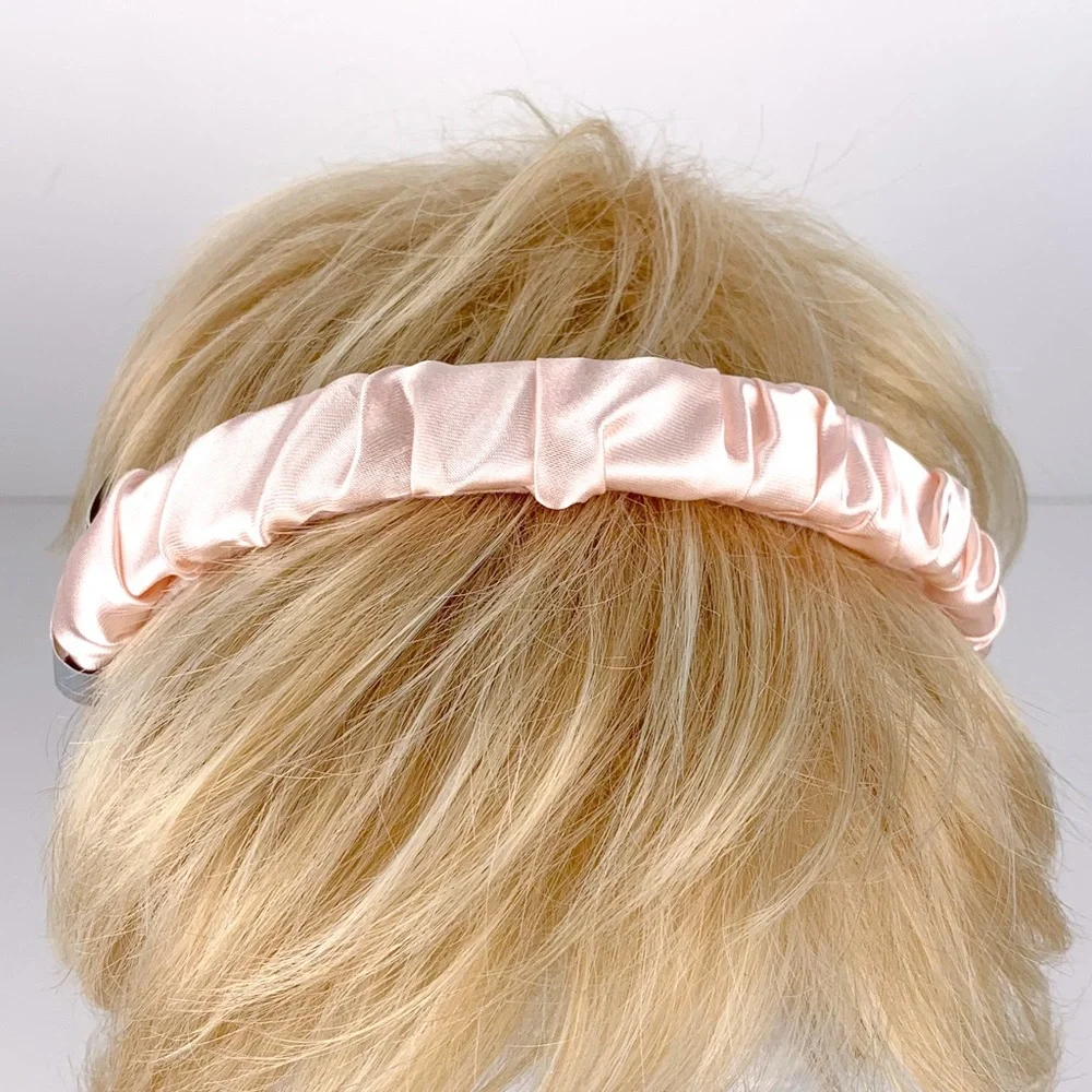 Pink satin headband women's 2009 Target band covered in blush pink fabric